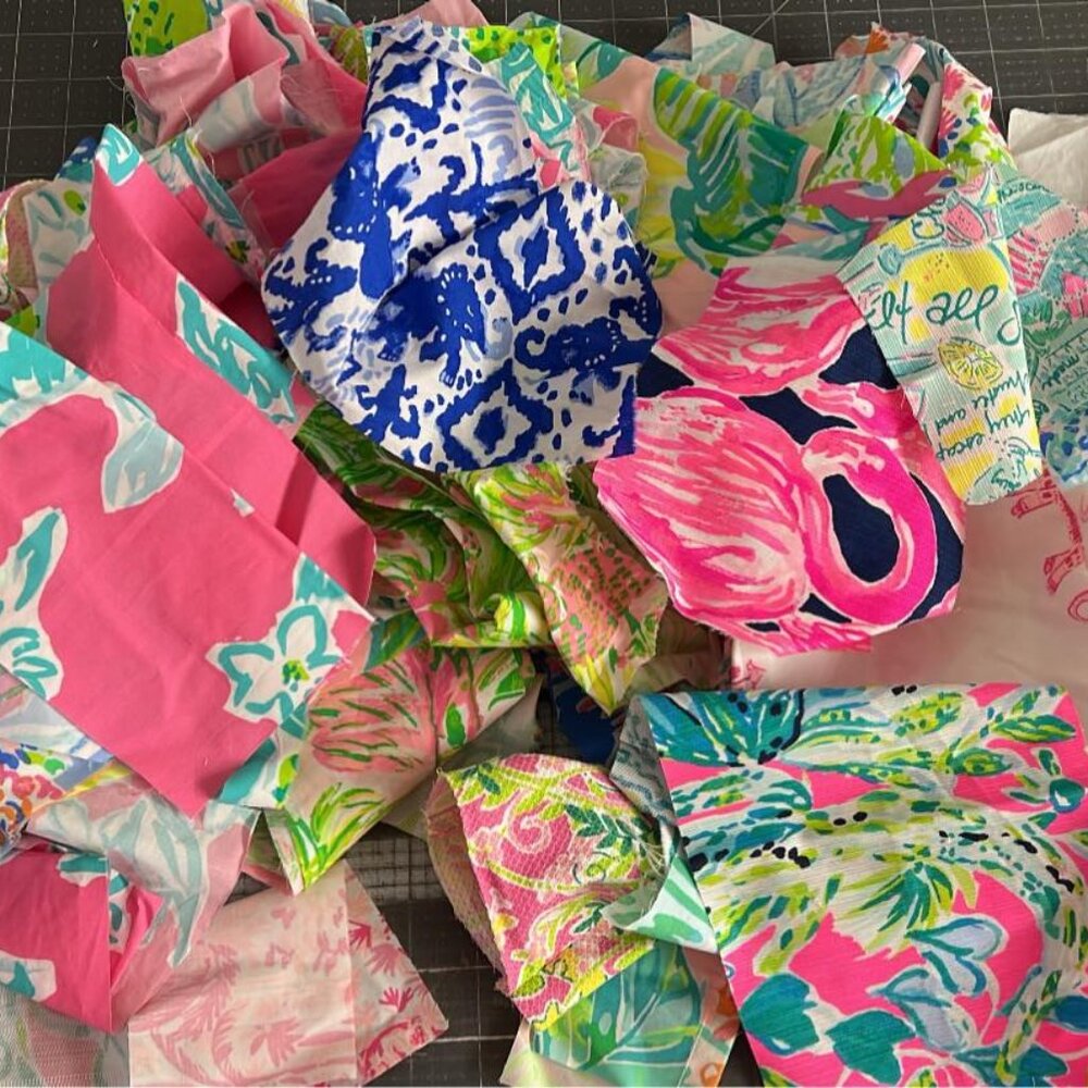 Almost 1 pound Fabric Scraps Quilting Cotton - Bag #1